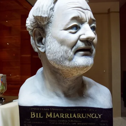 Image similar to bill murray as a marmor statue by michelangelo