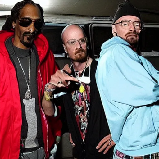 Image similar to snoop dogg plays jesse pinkman in breaking bad with walter white, yo