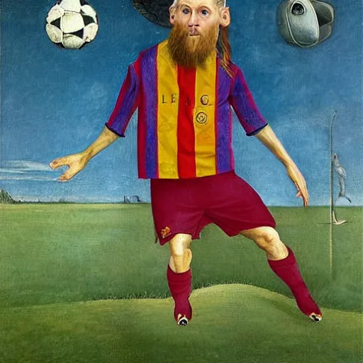 Image similar to messi by hieronymus bosch