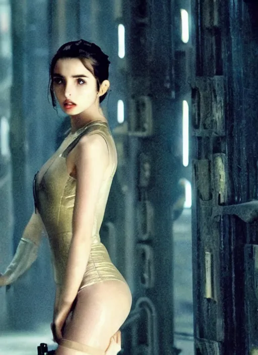 Prompt: film still of Ana de armas as Joi in bladerunner,