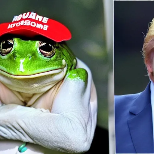 Image similar to frog that looks like donald trump