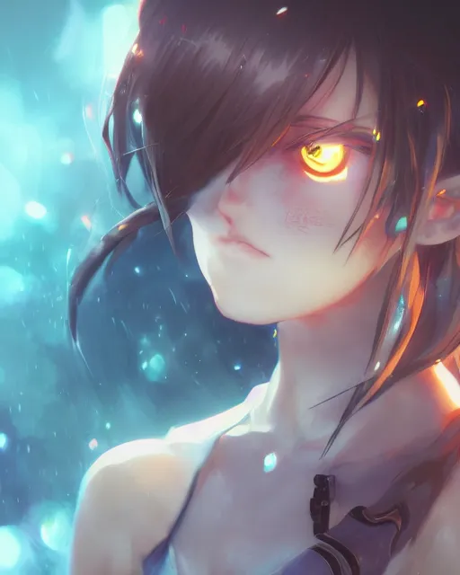 Image similar to illustration of an anime girl's eyes being mind controlled by artgerm and wlop and greg rutkowski, digital art, extreme detail, realistic lighting, cinematic composition, concept art, sharp focus, colorful, photorealistic eyes, 8 k