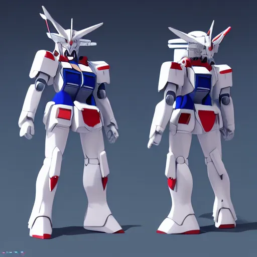 Image similar to Gundam battle suit, concept art, cinema 4d render, Ray tracing reflection,