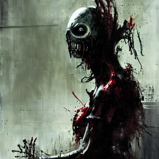 Prompt: zombie venom symbiote, painting by jeremy mann