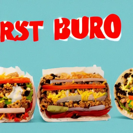Prompt: fast food advertisement for burrito baby