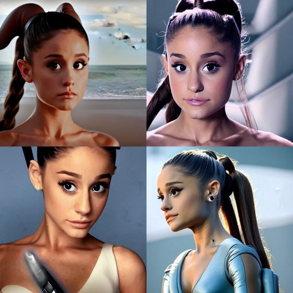 Prompt: ariana grande as rey from star wars