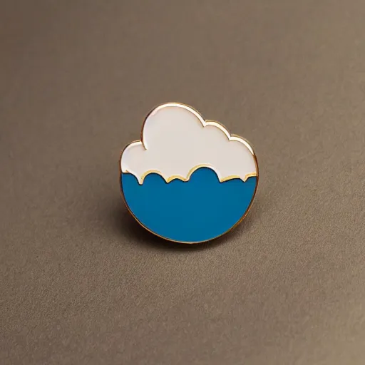 Prompt: clouds enamel pin, style of alumandink