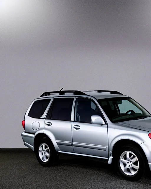 Image similar to 2 0 0 3 subaru forester xs, silver, studio lighting, photo, extremely detailed, artistic photography, 8 k, trending, very accurate,