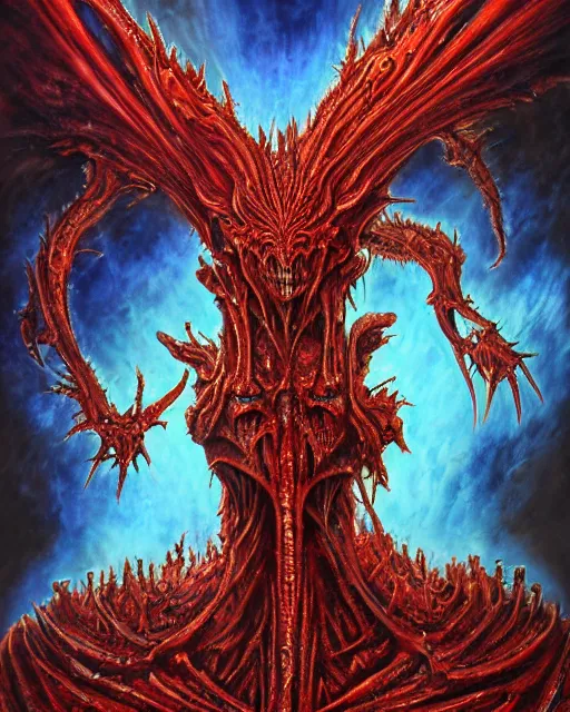 Prompt: charred bloody fleshmetal cyborg daemonhost psychedelic flamer of tzeentch, by antonio j. manzanedo, giger, alex grey, android jones, wayne barlowe, philippe druillet, raymond swanland, cyril rolando, josephine wall, harumi hironaka, cronenburg, trending on artstation