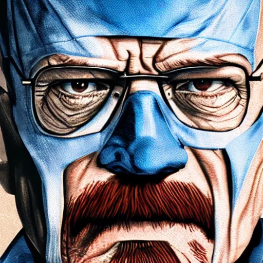 Image similar to Walter White as Captain America, 8k highly detailed face