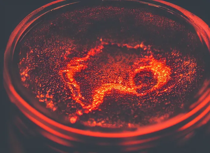 Image similar to dslr photo still of a jar filled with lava, 8 5 mm f 1. 8