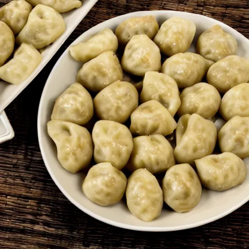Image similar to a large plate of dumplings