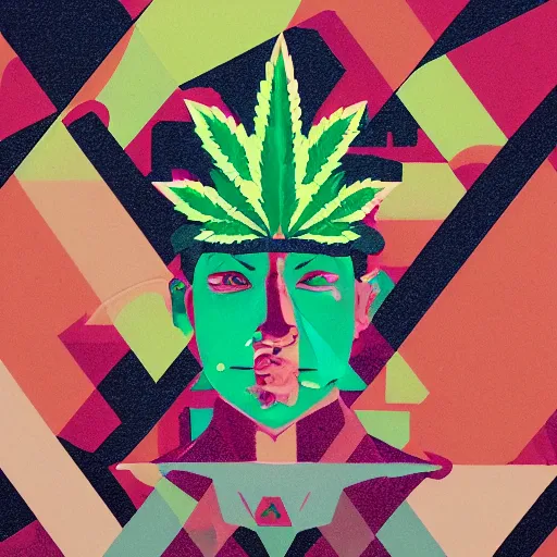 Image similar to Marijuana profile picture by Sachin Teng, symetrical, Organic Painting , Leaf Green, adidas, Green smoke, Impressive, Award Winning, Warm, Good Vibes, Positive, geometric shapes, energetic, intricate background, graffiti, street art:2 by Sachin Teng:4