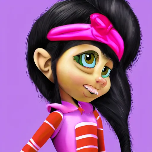 Image similar to Realistic version of Vanellope von Schweetz, high quality digital art