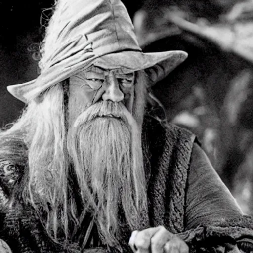 Image similar to john wayne playing gandalf in lord of the rings