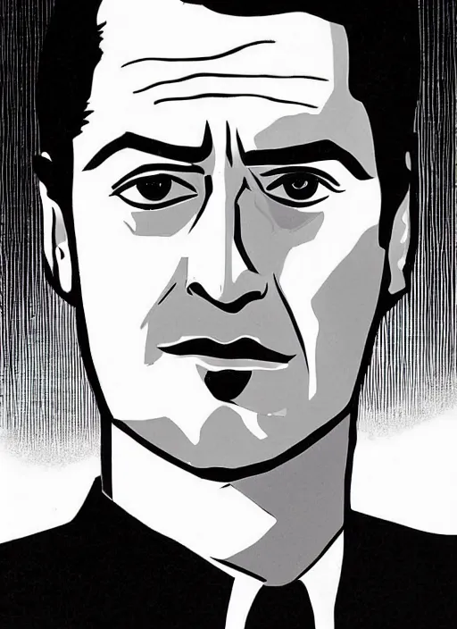 Image similar to portrait of kyle maclachlan as dale cooper by darwyn cooke