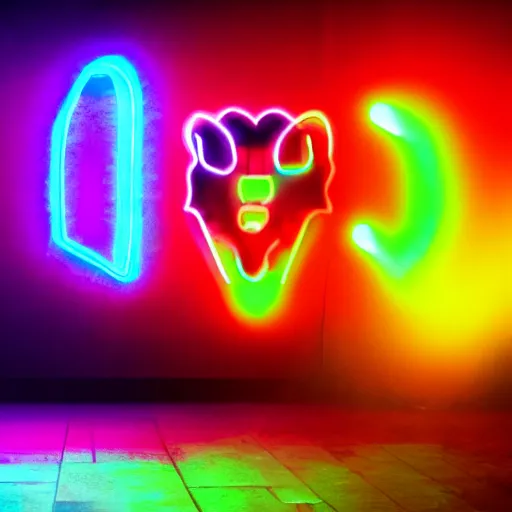 Prompt: black canvas, lion, neon lights, strawberry, dj, volumetric lighting