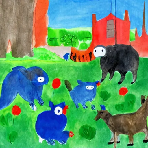 Image similar to eric carle scene in boston