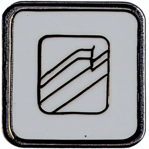 Prompt: a square enamel pin of a hazard label, smooth curves