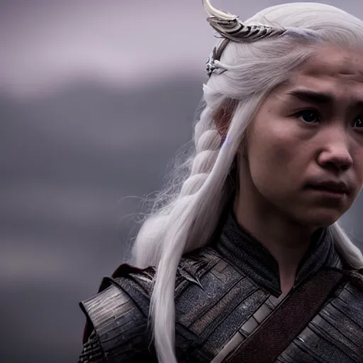 Prompt: justin sun as daenerys game of thrones, 4 k, epic, cinematic, focus, movie still, fantasy, serious, extreme detail, atmospheric, dark colour, sharp focus