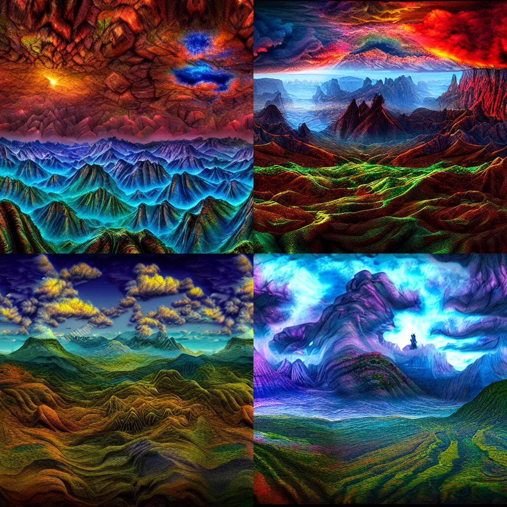 Prompt: deepdream matte painting landscape