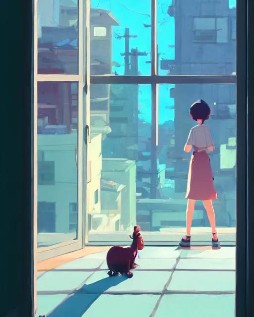 Prompt: seen through a window, diner, detailed, cory loftis, james gilleard, atey ghailan, makoto shinkai, goro fujita, studio ghibli, rim light, exquisite lighting, clear focus, very coherent, plain background, soft painting