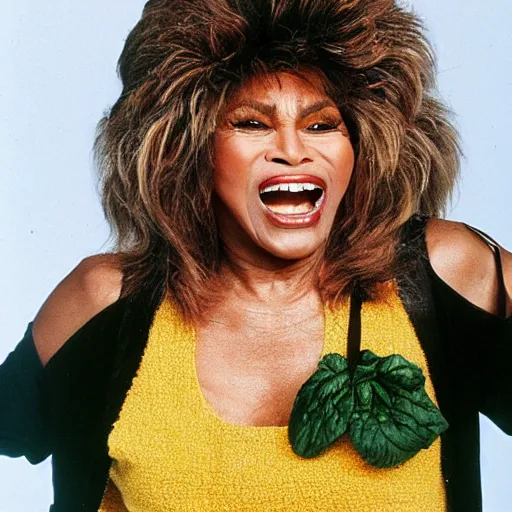 Image similar to tina turner in a turnip costume