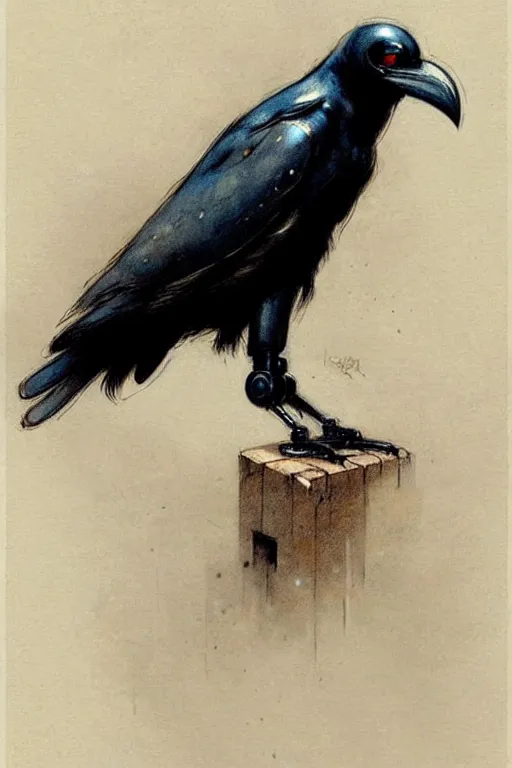 Image similar to (((((1950s robot raven . muted colors.))))) by Jean-Baptiste Monge !!!!!!!!!!!!!!!!!!!!!!!!!!!!!!