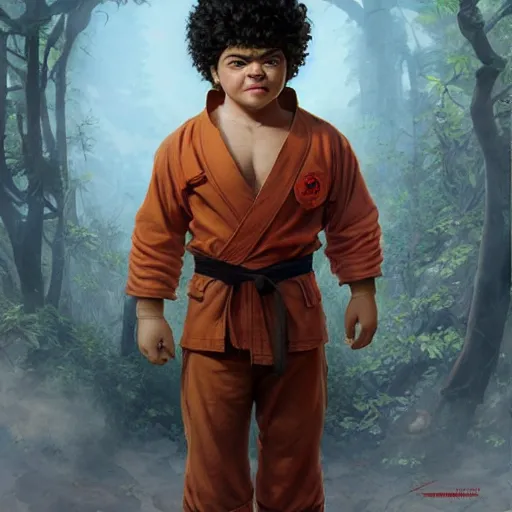 Prompt: gaten matarazzo as e. honda from street fighter, ultra realistic, concept art, intricate details, eerie, highly detailed, photorealistic, octane render, 8 k, unreal engine. art by artgerm and greg rutkowski and magali villeneuve and alphonse mucha