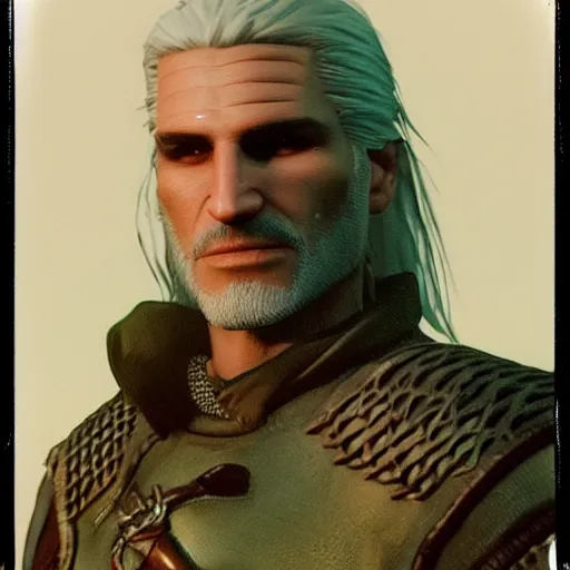 polaroid of geralt of rivia face shot by Tarkovsky | Stable Diffusion ...