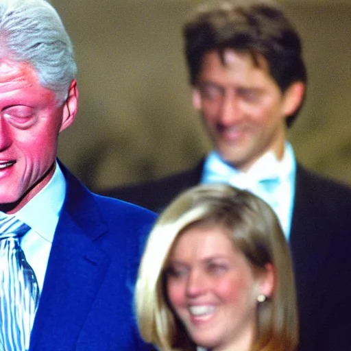 Prompt: bill clinton wearing blue dress