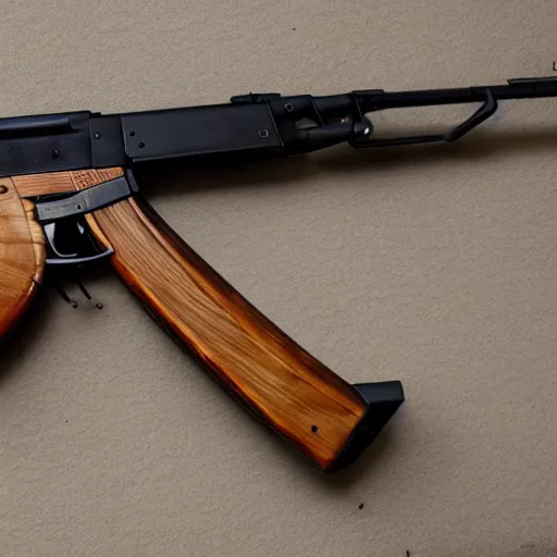 Image similar to ak - 4 7 : : gun showcase : : gold designs, wood