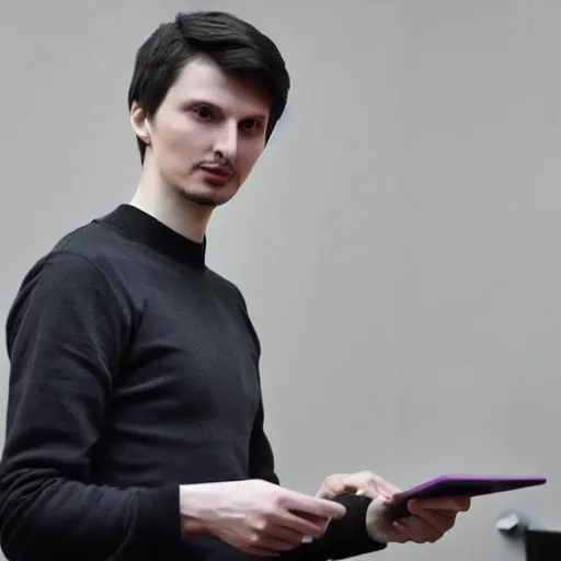 Prompt: pavel durov in crowm