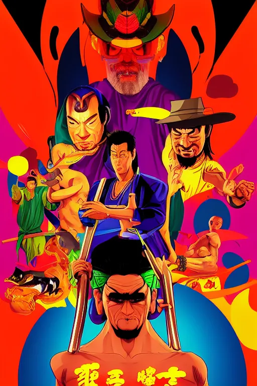 Prompt: journey to the west. pop art, symmetrical, gta vice city style, no duplicate image, glowing lights, ultra realistic, ultra highly details, digital painting, artstation, concept art, smooth, sharp focus, illustration, intecrate details, art by mark millar and richard hamilton and mimmo rottela, kirokaze and paul robertson