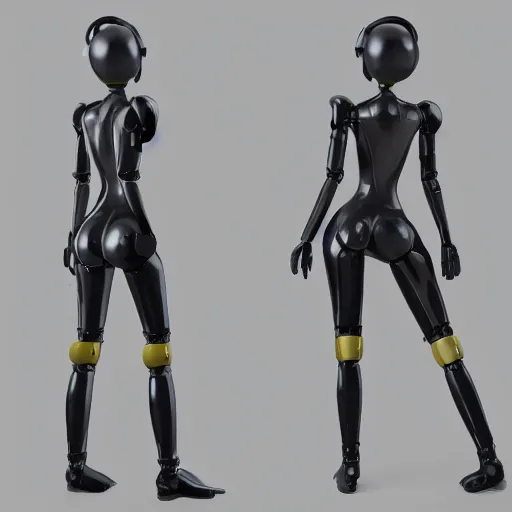 Prompt: CAD render of a realistic android companion modeled after haydee from haydee and with slender feminine body type, solidworks, catia, autodesk inventor, unreal engine, gynoid cad design inspired by Masamune Shirow and Nier Automata and Ross Tran, product showcase, octane render 8k