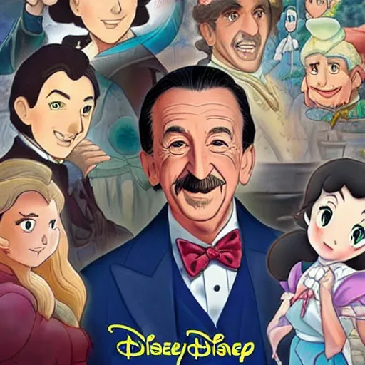 Image similar to a portrait of walt disney in isekai style