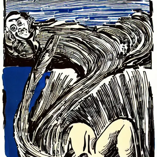 Image similar to I crawl like a viper through these suburban streets, by Raymond Pettibon