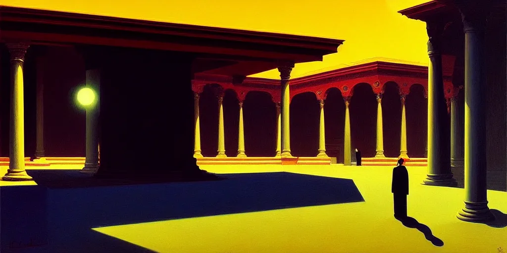 Image similar to istanbul, edward hopper and james gilleard zdzislaw beksisnski higly detailed