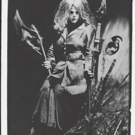 Image similar to wizards and witches in ww 2, historical photography, black and white