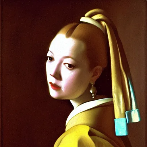 Image similar to portrait of cherry valance by johannes vermeer, hd, beautiful, glamorous, award winning, 4 k