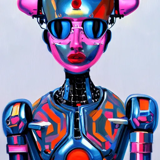 Prompt: robot diva, fashion, oil painting, ultradetailed on artstation
