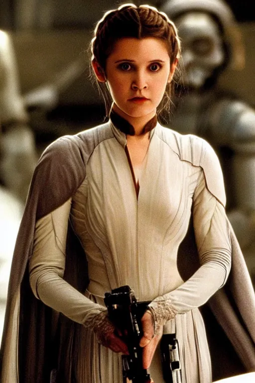 Image similar to young Carrie fisher as padme amidala in attack of the clones