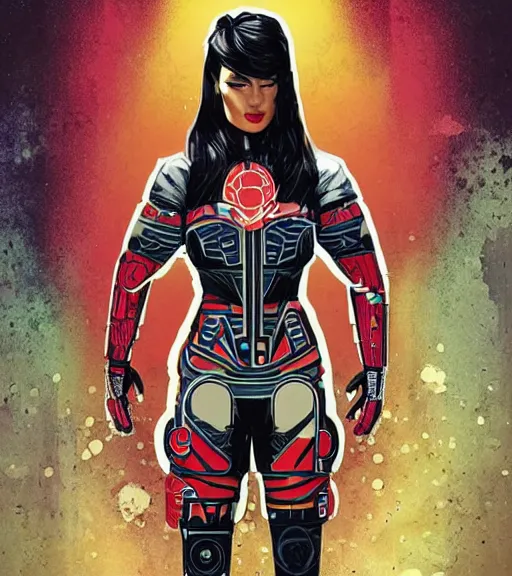 Image similar to maori female android, by MARVEL comics and Sandra Chevrier