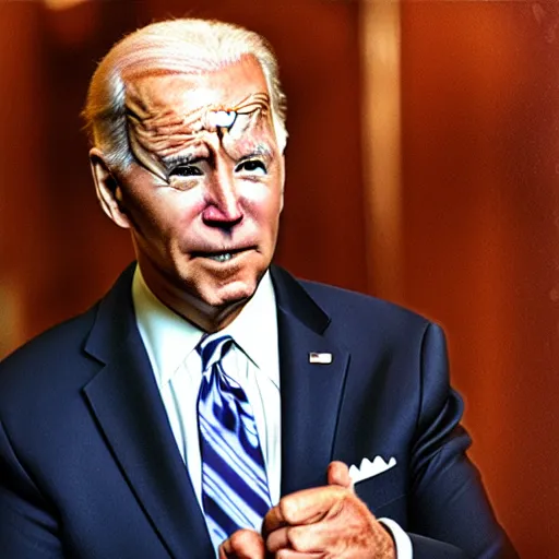 Prompt: President Joe Biden. Glowing eyes. Fantasy concept art.