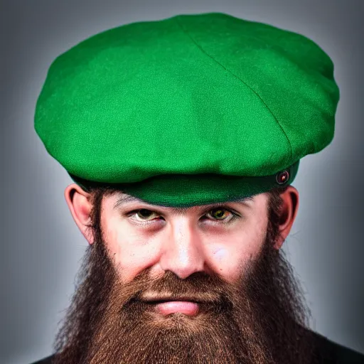 Image similar to professional photo portrait of guerilla cthulhu - man in beret