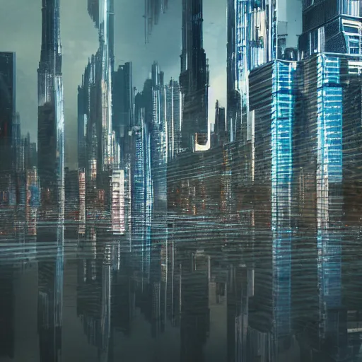 Image similar to futuristic city realistic new-york utopia photorealism rain reflection science-fiction ,8k