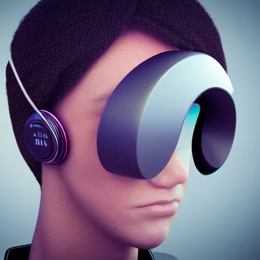 Image similar to headphone ( ( stand ) ), futuristic, techno, cyberpunk, product design, 3 d render, concept, fun, swag