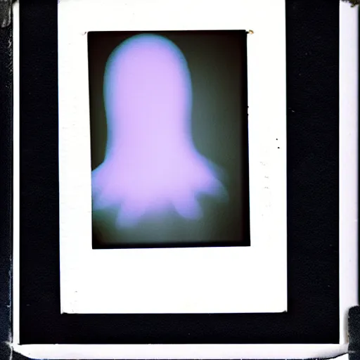 Image similar to picture of a ghost, polaroid, low quality