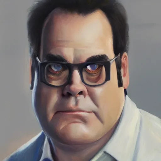 Image similar to concept art of dan akroyd, cinematic shot, painting by jama jurabaev, extremely detailed, brush hard, artstation, high quality, brush stroke