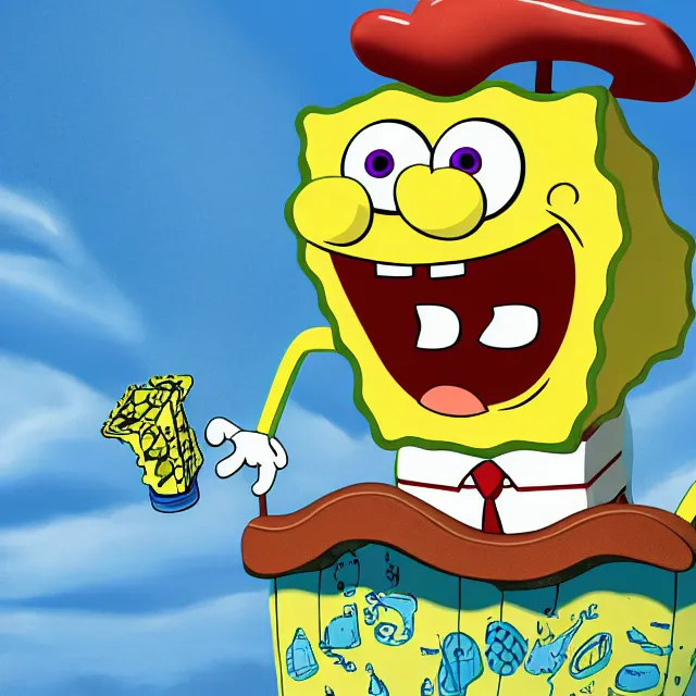 Image similar to spongebob, out of water, detailed, 4 k